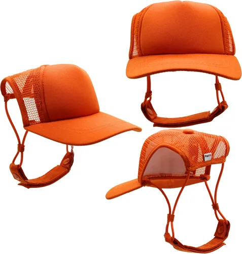 Vista 7 de DIY PupLid Trucker Hats (negro/blanco, XXS) - Sombrero de perro personalizable, lona en blanco para diseño personalizado, ajustable, protección