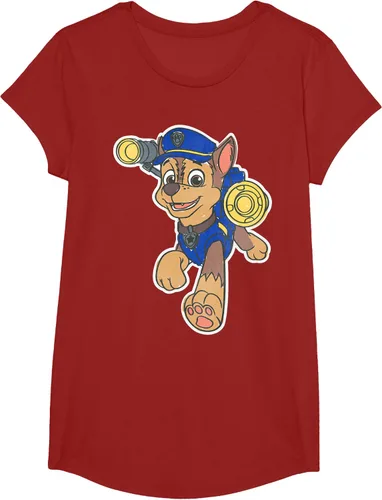 Vista 87 de Paw Patrol Chase Character Patch - Camiseta negra de manga corta con cuello redondo y ajuste clásico, talla S Negro