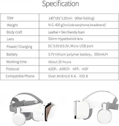 Vista 9 de 3D VR Virtual Reality Headset Goggle with Remote Controller VR Glasses for 3D Movies Video Play Games VR Set for iOS Android Phone for iPhone 13 12