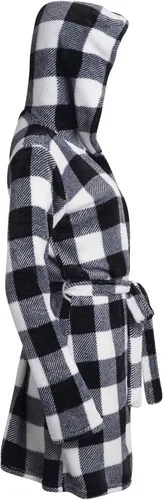 Vista 4 de Lucky Brand - Bata de baño de mujer en forro polar con cuello de chal, cinturón y capucha