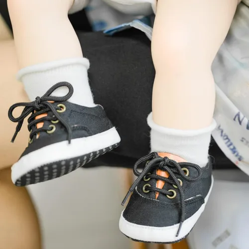 Vista 3 de Morbido - Tenis de lona para bebés y niños pequeños, antideslizantes, para recién nacidos, para recién nacidos, para recién nacidos de 0 a 18 meses