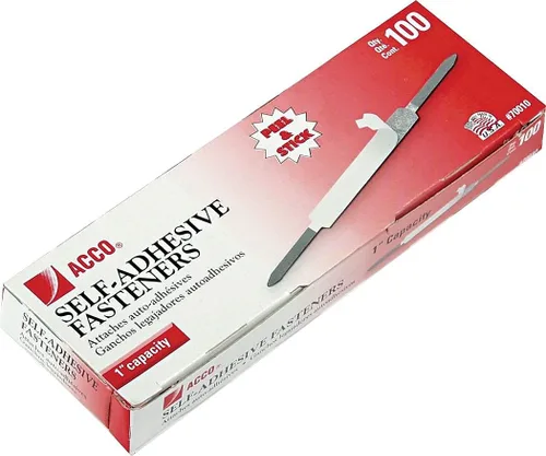 Vista 2 de ACCO Brands Sujetadores autoadhesivos, 1" de capacidad, económico, 100 sujetadores/caja (70010)