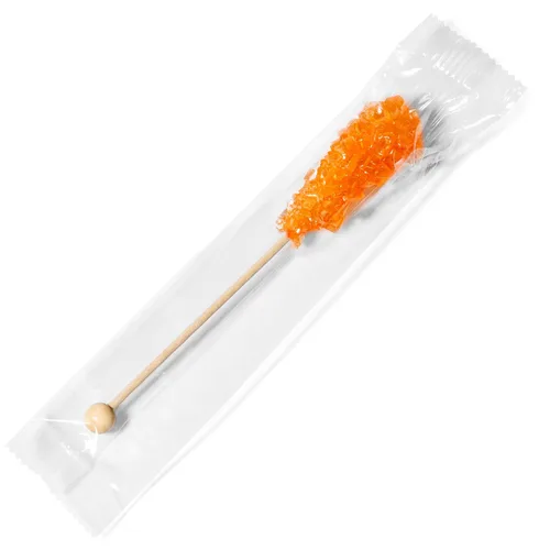 Vista 2 de Candy Envy - Palitos de azúcar Orange Café Mini Rock Candy - 36 agitadores de bebidas envueltos individualmente - Palitos Swizzle con sabor a naranja
