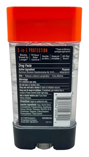 Vista 4 de Right Guard Xtreme Defense Arctic Refresh Gel 4 oz Hombres