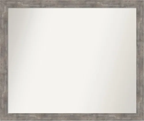 Vista 272 de Amanti Art Silver Bathroom Mirror for Over Sink, 26x45 Custom Made Marred Pewter Rectangle Vanity Mirror, Oversize Casual Wood Frame, Hangs Estaño