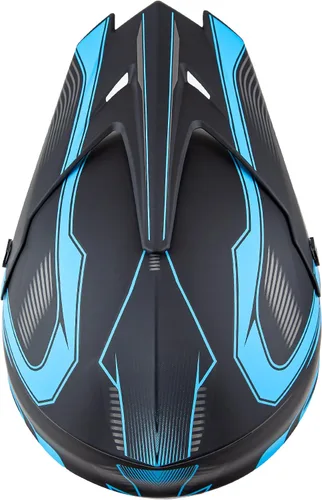 Vista 4 de CARTMAN Casco de motocross para adultos, motocross, ATV, todoterreno, casco de motocicleta de cara completa, aprobado por DOT, negro mate y azul