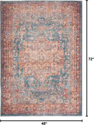 Vista 151 de GLN Rugs Traditional Collection - Alfombra de felpilla lavable a máquina, tradicional lavable, antideslizante, alfombra de felpilla de pelo corto