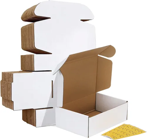 Vista 35 de HORLIMER Paquete de 40 cajas de envío de 5 x 5 x 5, caja de cartón corrugado blanco para correo, embalaje, pequeñas empresas
