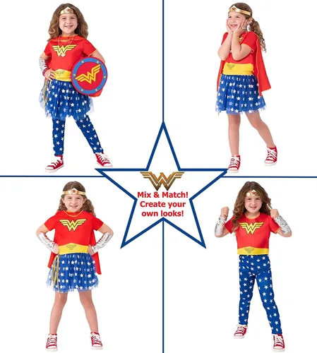 Vista 2 de Rubies DC Comics: Wonder Woman - Traje de baño para niños, talla S de niña