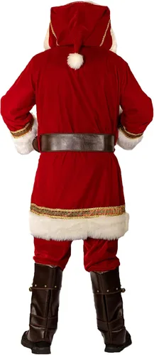 Vista 3 de Watato Disfraz de Papá Noel para adultos y hombres, 10 piezas de terciopelo profesional de lujo para adultos, conjunto de cosplay de vacaciones