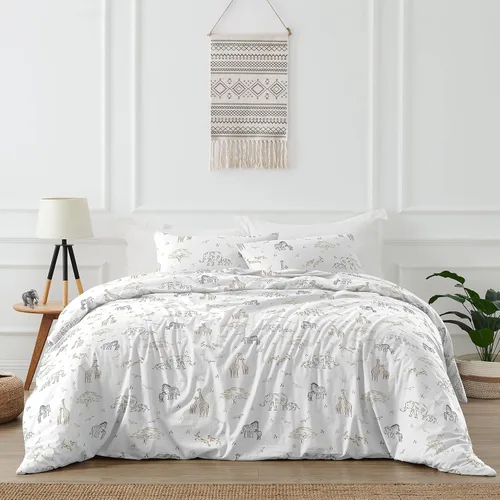 Vista 7 de Sweet Jojo Designs Juego de edredón individual de 2 piezas (elefantes grises) para niños/niñas, niños, ropa de cama para niños, cama en una bolsa