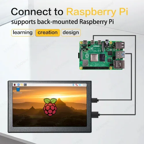 Vista 3 de 5 pulgadas IPS pequeño hdmi monitor VESA Metal Shell 800x480 mini pantalla LCD Monitor portátil