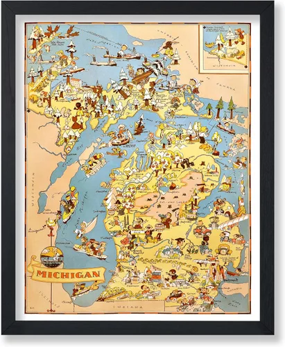 Vista 49 de Poster Master Póster retro de viaje con mapa monumental vintage de Florencia, arte italiano, gran regalo para hombres, mujeres, amantes
