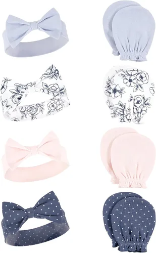 Vista 131 de Hudson Baby Conjunto de diadema de algodón y manoplas para rascar para bebé