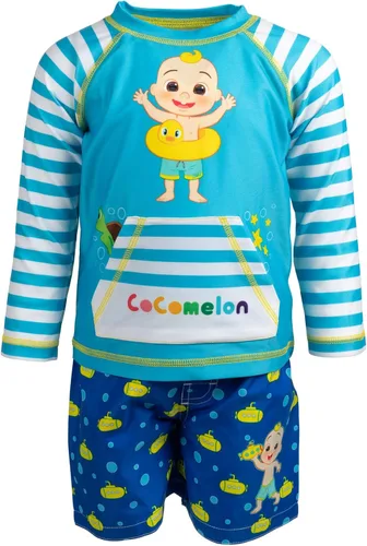Vista 5 de CoComelon JJ Raglan - Conjunto de camisa de natación y parte inferior de natación de manga larga