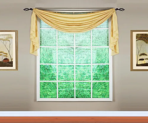 Vista 42 de Today's Curtain, Inserción de Abanico de Cortina de Rayas Silueta Translúcida, Azul, 30" x 76.2 cm de ancho x 101.6 cm de largo