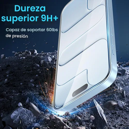 Vista 2 de Fotbor Compatible con 3 protectores de pantalla de iPhone Air con 1 juego de protector de lente de cámara, actualización 2025 9H+ vidrio templado