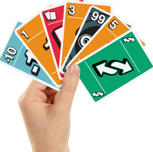 Vista 6 de Mattel Games Juego de cartas ONO 99 de The Makers of UNO para niños, adultos y familias, añade números y no pases más de 99