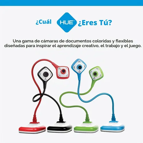 Vista 8 de HUE HD Pro - Cámara de documentos/visualizador USB para profesores/aula, color negro Cámara flexible Full HD de 1080p, micrófono integrado y luces