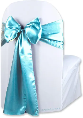 Vista 15 de Funda de satén para silla con lazo – Elegantes fajas para bodas, banquetes, recepciones, eventos especiales, restaurantes y fiestas – 28 opciones