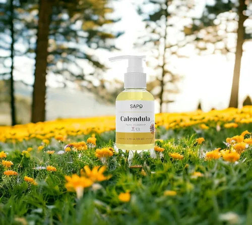 Vista 6 de Sapo All Natural Limpiador facial de caléndula, un lavado facial calmante y calmante que limpia suavemente el acné, la piel grasa y sensible