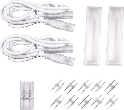 Vista 4 de Shine Decor Productos de paquete de conectores con kit de tiras LED blancas cálidas de 147.6 ft/150 pies