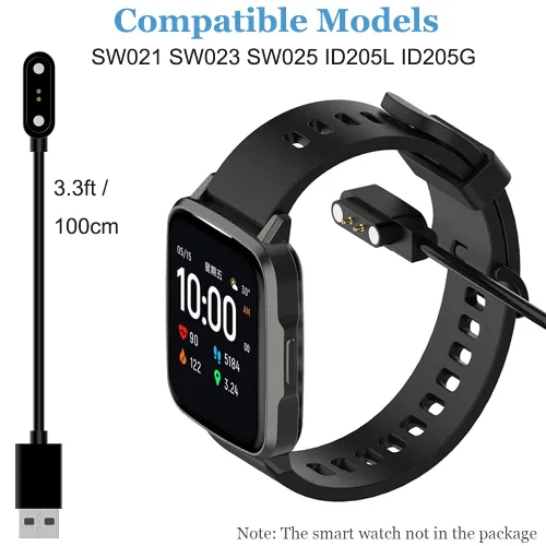 Vista 4 de Threeeggs Cargador compatible con el reloj inteligente TOZO S7 S6 S5 S4 S3 S2, cable de carga magnético para reloj inteligente Letsfit Willful YAMAY
