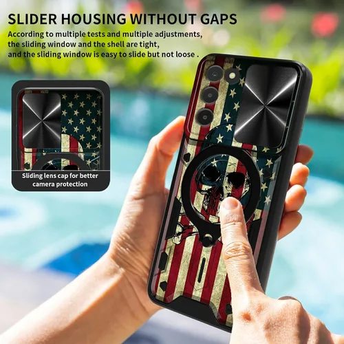 Vista 3 de Funda para Samsung Galaxy A03S de 6.5 pulgadas, funda protectora resistente con función atril giratorio de 360 grados, funda protectora resistente