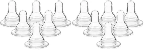 Vista 3 de Evenflo Feeding Classic Tetinas de Silicona sin BPA de Flujo Medio - 3 Meses+, Transparente 6 Unidades (Paquete de 1)