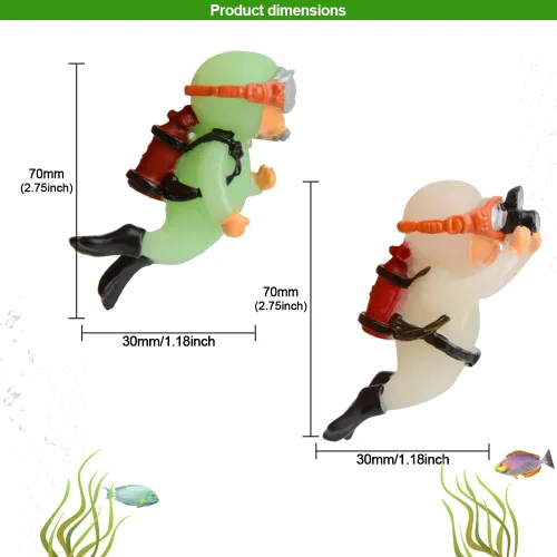 Vista 2 de AnRui Paquete de 2 decoraciones flotantes para pecera, decoración de acuario, dispositivo flotante, accesorios para pecera, adorno para jugar peces
