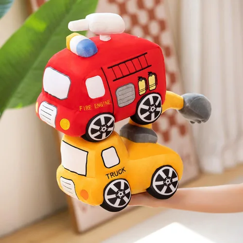 Vista 6 de XIYUAN Cojín de peluche rojo de autobús escolar con diseño de caricaturas, cojín de felpa para regalo de cumpleaños de niños (11 x 7 x 6 pulgadas)