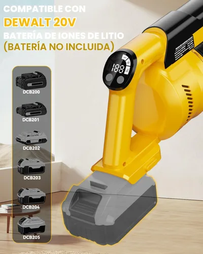 Vista 4 de Aspiradora sin cable para batería DeWalt de 20V, aspiradora ligera de palo 7 en 1 con filtro HEPA, succión de 35KPA, motor sin escobillas de 350W, 3