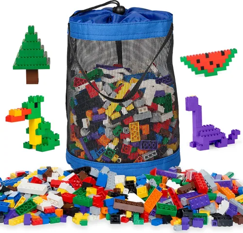 Vista 11 de Play Platoon Juego de ladrillos de construcción de 1100 piezas, 10 bloques de color clásicos, bloques de construcción a granel compatibles