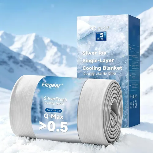 Vista 9 de Elegear Mantas refrescantes con infusión de plata para durmientes acalorados, fibra fresca Arc-Chill 3.0 mejorada (Qmax> 0.5), reducción de olores e