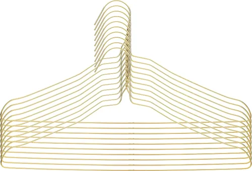 Vista 8 de Mr. Pen Ganchos de metal dorado - Paquete de 10, perchas de alambre para ropa Perchas de ropa delgadas y que ahorran espacio, duraderas