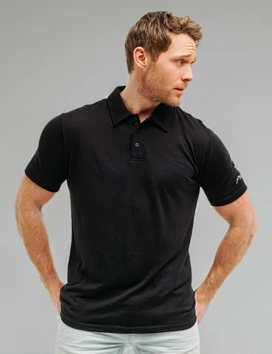 Vista 8 de 100% Merino Wool Polo Shirt Men - Short & Long Sleeve Shirt Base Later Negro
