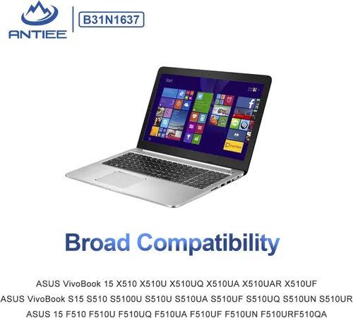 Vista 5 de ANTIEE B31N1637 C31N1637 - Batería de repuesto para portátil ASUS VivoBook X510 X510U X510UQ X510UA X510UAR X510UF S15 S510U S510UF S510UQ S510UN