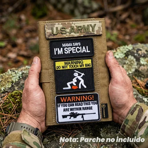 Vista 7 de KOSIBATE OCP Funda Táctica Militar para Cuaderno - 5.5"x8" Funda para Libro de Registro del Ejército (Tostado, Solo Cubierta)