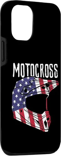 Vista 3 de Casco de motocross para iPhone 15 con bandera de Estados Unidos para motocross, patriótico, motociclista, para hombres y niños