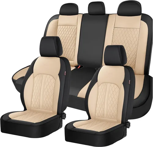 Vista 33 de Coverado Fundas universales de cuero para asientos delanteros, paquete de 2 fundas de asiento para SUV, camioneta, sedán, interior de vehículos
