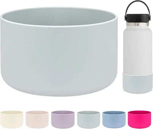 Vista 14 de HEYSKAY Bota protectora de silicona para botella de agua Hydro Flask, botella de agua de boca ancha, protector inferior de silicona antideslizante