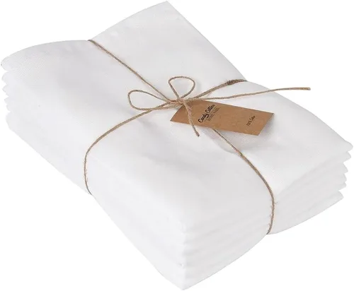 Vista 16 de Servilletas de Navidad, servilletas de tela, servilletas blancas 100% algodón, suaves y cómodas, servilletas reutilizables, servilletas de mesa