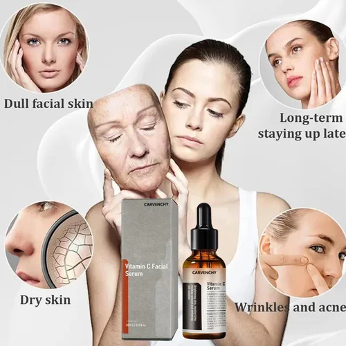Vista 4 de CARVENCHY - Suero facial con vitamina C, hidratación, piel hidratada, suero de vitamina C, suero facial antienvejecimiento y arrugas (1.0 fl oz)