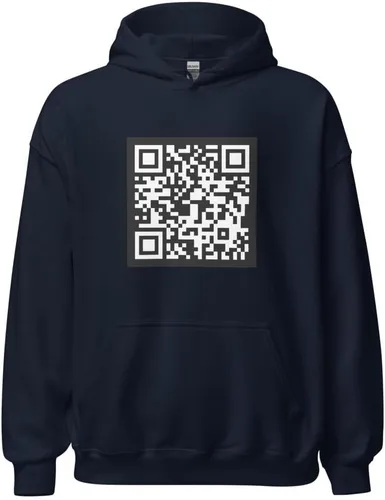 Vista 2 de NG Fuck You Funny Scannable QR Code - Sudadera con capucha unisex QRCode Negro