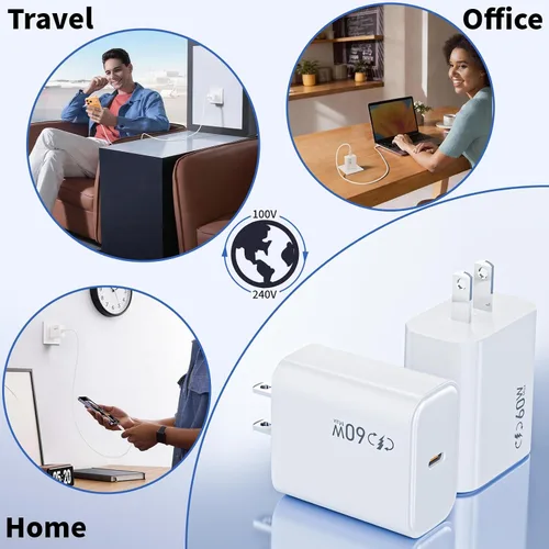 Vista 5 de Bloque de Cargador Rápido para iPhone 17/16, Cargador Dinámico de 40W con Enchufe de Carga de USB C para iPhone de Máximo 60W, Adaptador de Carga