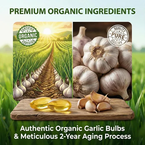 Vista 5 de Lumine Organics Ajo envejecido, Louma Ajo envejecido, 7500 mg Suplemento de ajo orgánico inodoro, totalmente natural (1 unidad)