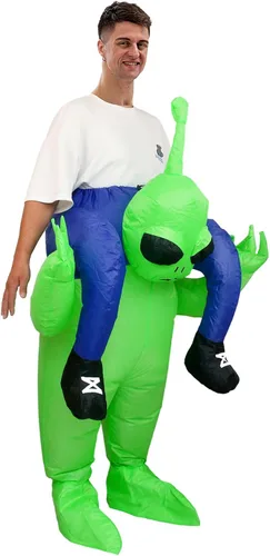 Vista 3 de PHQOORYTH Disfraz inflable de alienígena, disfraz de alienígena para adultos, disfraz inflable para Halloween, Navidad