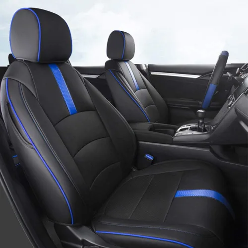Vista 10 de Juego completo de fundas de asiento personalizadas para Prado 2004-2008 7 asientos cuero asiento cojín protector negro