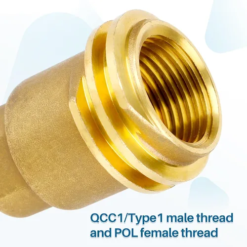Vista 3 de QCC1 - Adaptador de manguera de montaje de gas propano macho con rosca de tubo macho de 1/4 pulgadas, accesorios de conexión rápida de propano