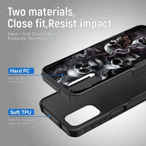 Vista 679 de Funda para Galaxy A14 5G, resistente de doble capa híbrida de policarbonato duro, goma suave, a prueba de golpes, funda protectora resistente